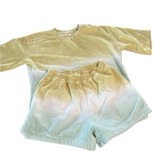 Terry Towelling tie dye top and short set